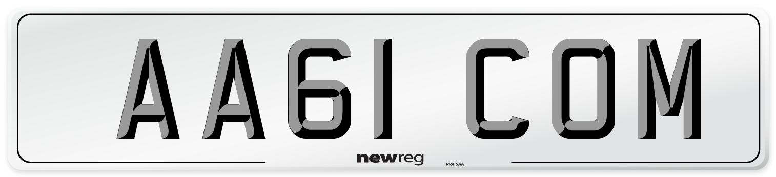 AA61 COM Number Plate from New Reg